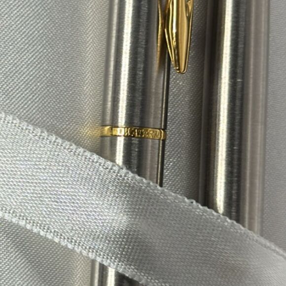 Waterman Stainless Steel Ball Point Pen & Pencil Set Silver Gold Trim Medium NEW - Picture 14 of 14